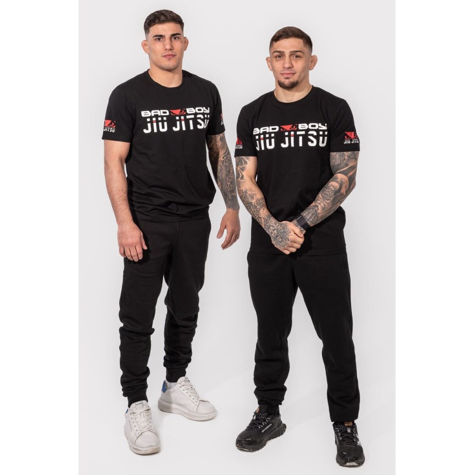 BAD BOY SPORTS JIU JITSU MEN'S T-SHIRT REGULAR FIT BB-000012-BWR Black