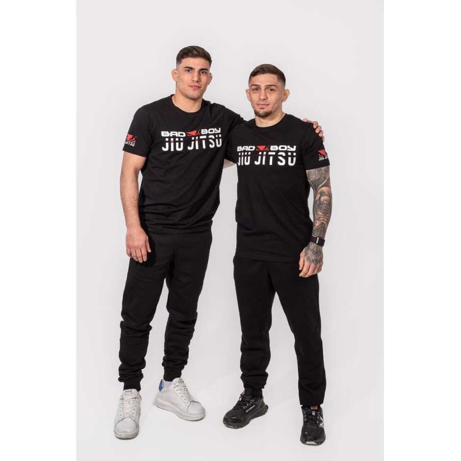BAD BOY SPORTS JIU JITSU MEN'S T-SHIRT REGULAR FIT BB-000012-BWR Black