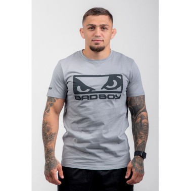 Ανδρική Κοντομάνικη Μπλούζα Γκρι - Bad Boy Logo Classic 