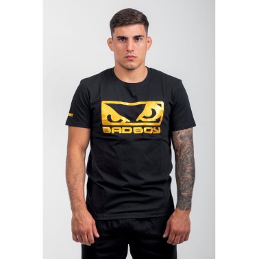 Ανδρική Κοντομάνικη Μπλούζα Μαύρη - Bad Boy Logo Classic 