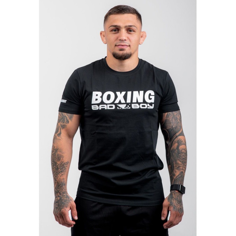 BAD BOY SPORTS BOXING T-SHIRT BB-000019-BW Black