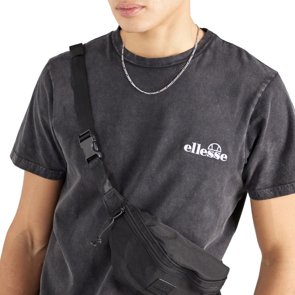 Ανδρική Κοντομάνικη Μπλούζα Μαύρη - Ellesse Genderless Acid Wash Mesmery