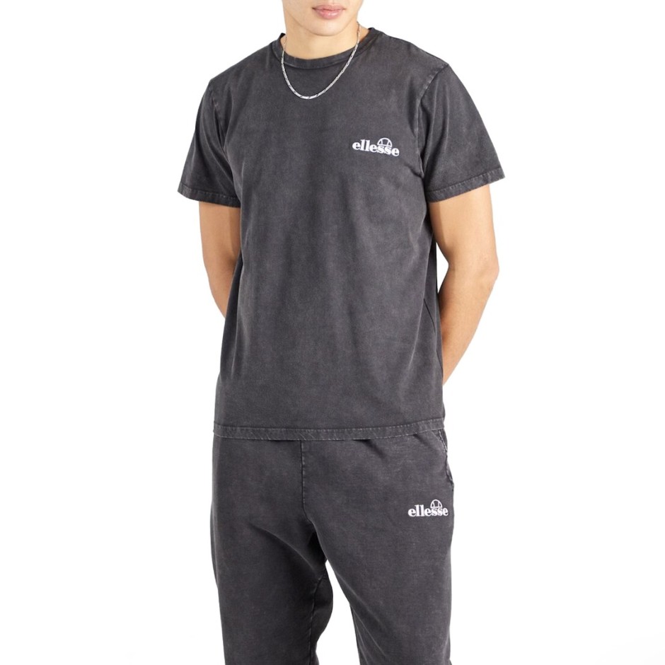 Ανδρική Κοντομάνικη Μπλούζα Μαύρη - Ellesse Genderless Acid Wash Mesmery