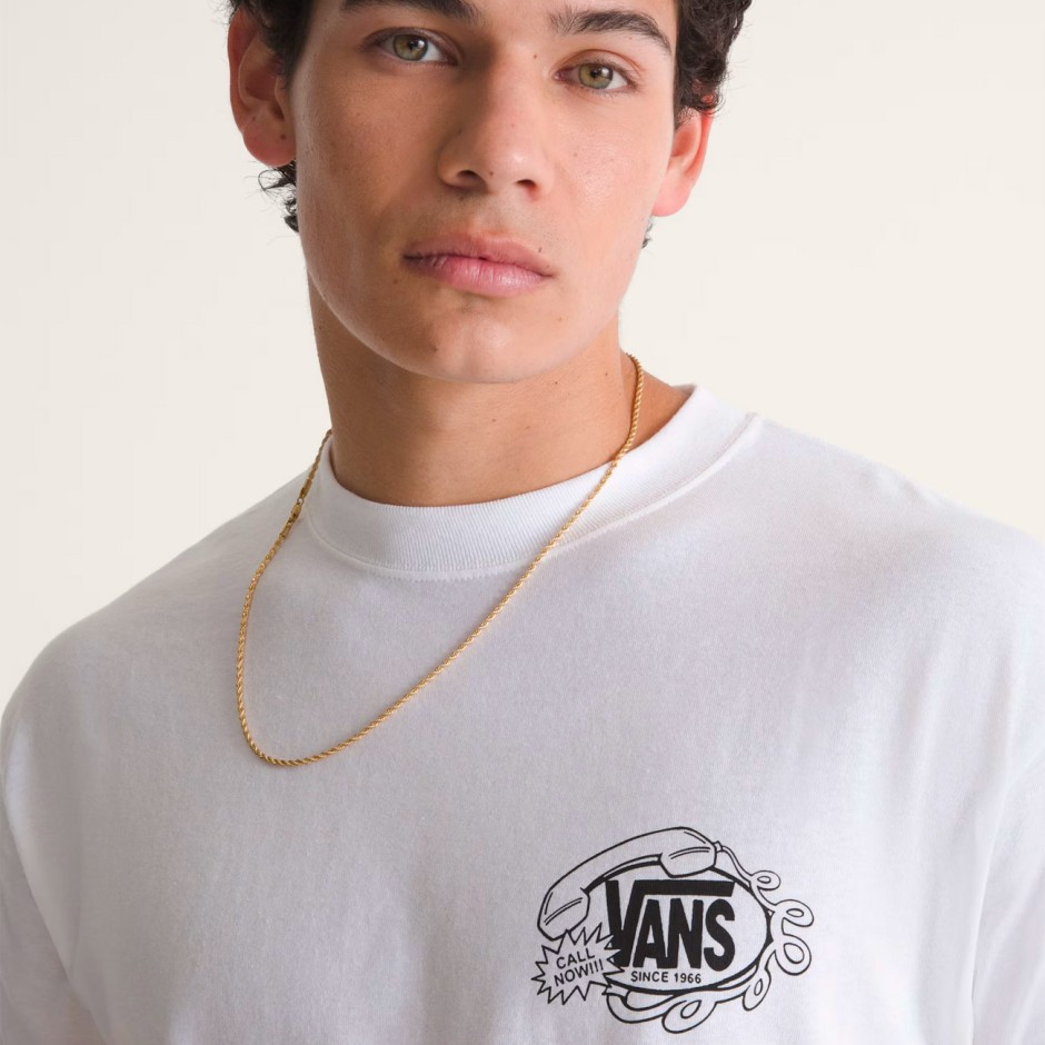 Ανδρική Κοντομάνικη Μπλούζα Λευκή - Vans Hot Lines 
