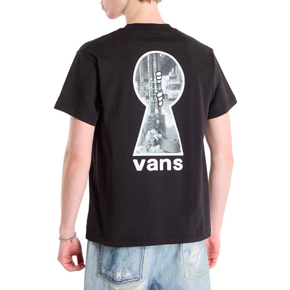 Ανδρική Κοντομάνικη Μπλούζα Μαύρη - Vans Keyhole 