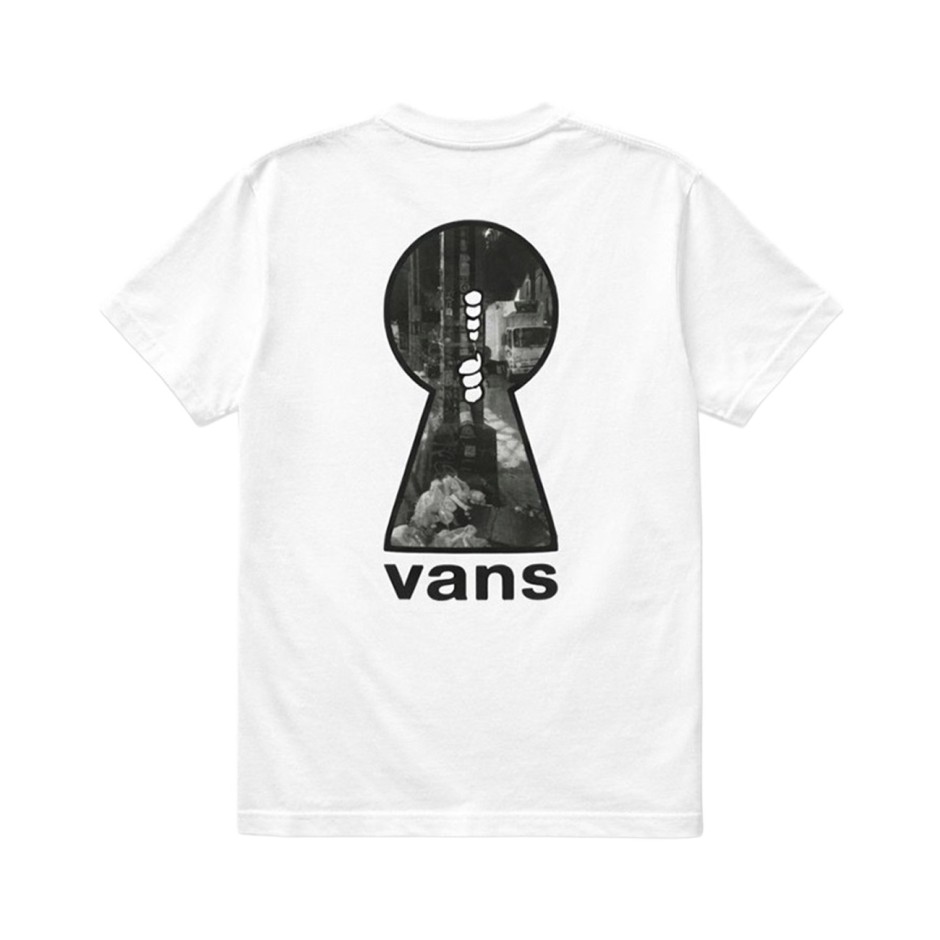 Ανδρική Κοντομάνικη Μπλούζα Λευκή - Vans Keyhole