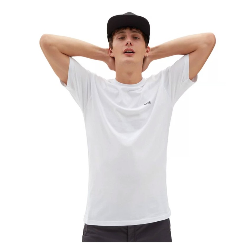 Ανδρική Κοντομάνικη Μπλούζα Λευκή - Vans Left Chest Logo