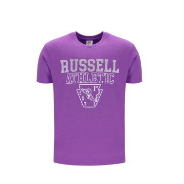 Ανδρική Κοντομάνικη Μπλούζα Μωβ - Russell Athletic