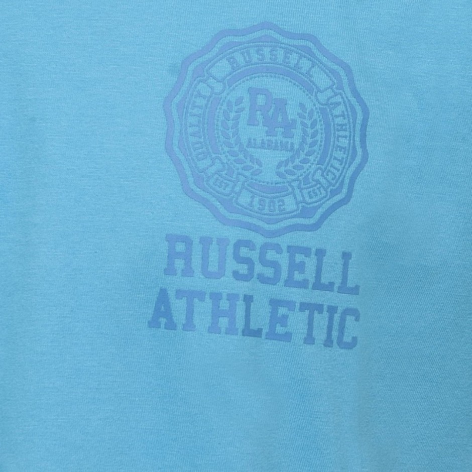 Ανδρική Κοντομάνικη Μπλούζα Τιρκουάζ - Russell Athletic 