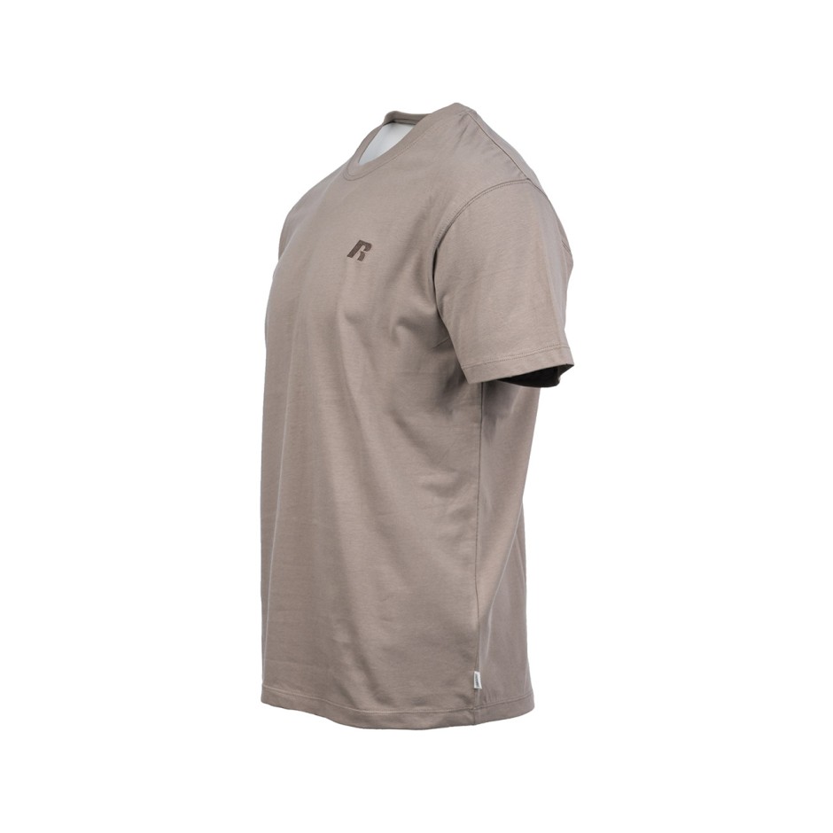 Men's T-Shirt Brown - Russell Athletic Small Embossed Logo