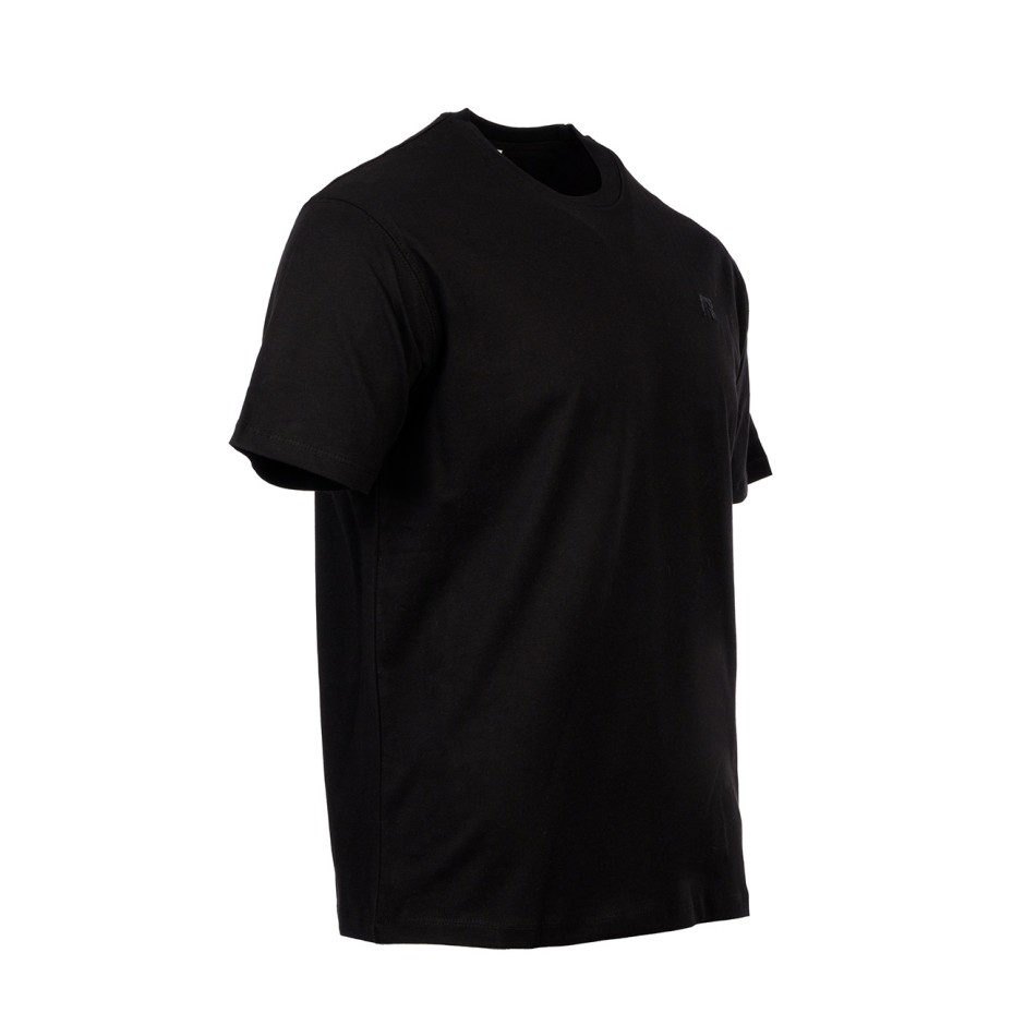 Men's T-Shirt Black - Russell Athletic Small Embossed Logo