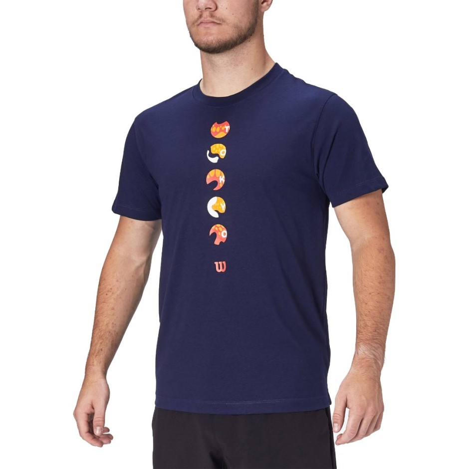 WILSON M TOKYO 2021 TECH TEE WRA811102-MARITIME BLUE Blue