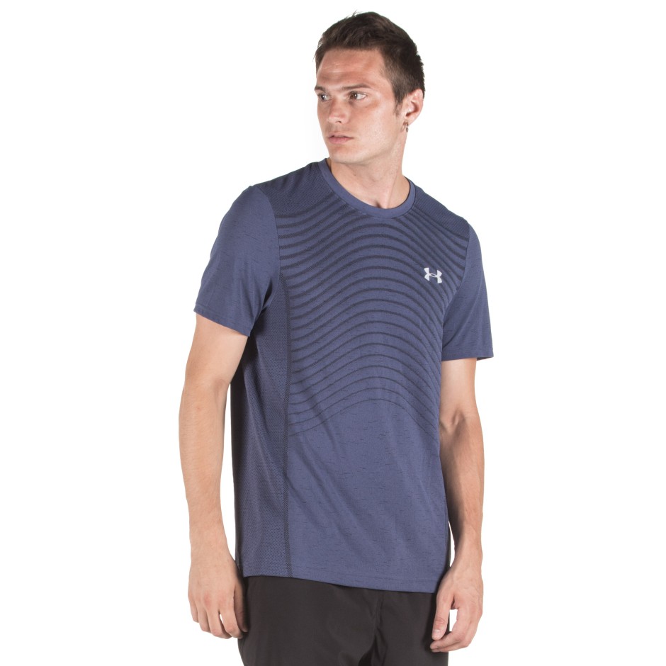 UNDER ARMOUR MEN'S SEAMLESS WAVE SHORT SLEEVE 1351450-497 Blue