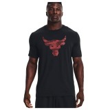 UNDER ARMOUR PROJECT ROCK BRAHMA BULL SHORT SLEEVE 1371214-001 Black Image 