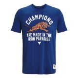 UNDER ARMOUR PROJECT ROCK CHAMP SHORT SLEEVE Μπλε Εικόνα 1