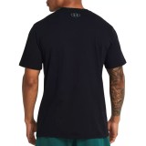 Ανδρική Κοντομάνικη Μπλούζα Μαύρη - Under Armour Colorblock Wordmark  Εικόνα 0