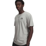 UNDER ARMOUR M LOGO EMB HEAVYWEIGHT SS 1373997-069 Coal Image 