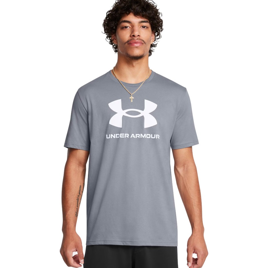 Ανδρική Κοντομάνικη Μπλούζα Γκρι - Under Armour Sportstyle Logo