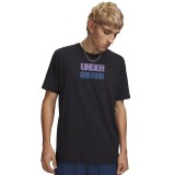 Ανδρική Κοντομάνικη Μπλούζα Μαύρη - Under Armour Block Logo Εικόνα 