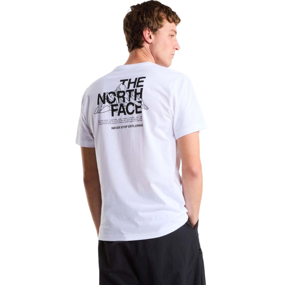Men's T-Shirt White - The North Face Mountain Sketch