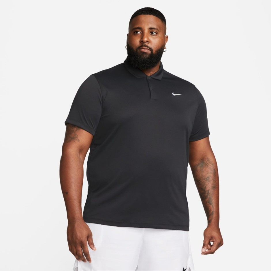 Ανδρική Κοντομάνικη Μπλούζα Τένις Μαύρη - NikeCourt Dri-FIT