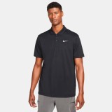 Ανδρική Κοντομάνικη Μπλούζα Τένις Μαύρη - NikeCourt Dri-FIT Εικόνα 