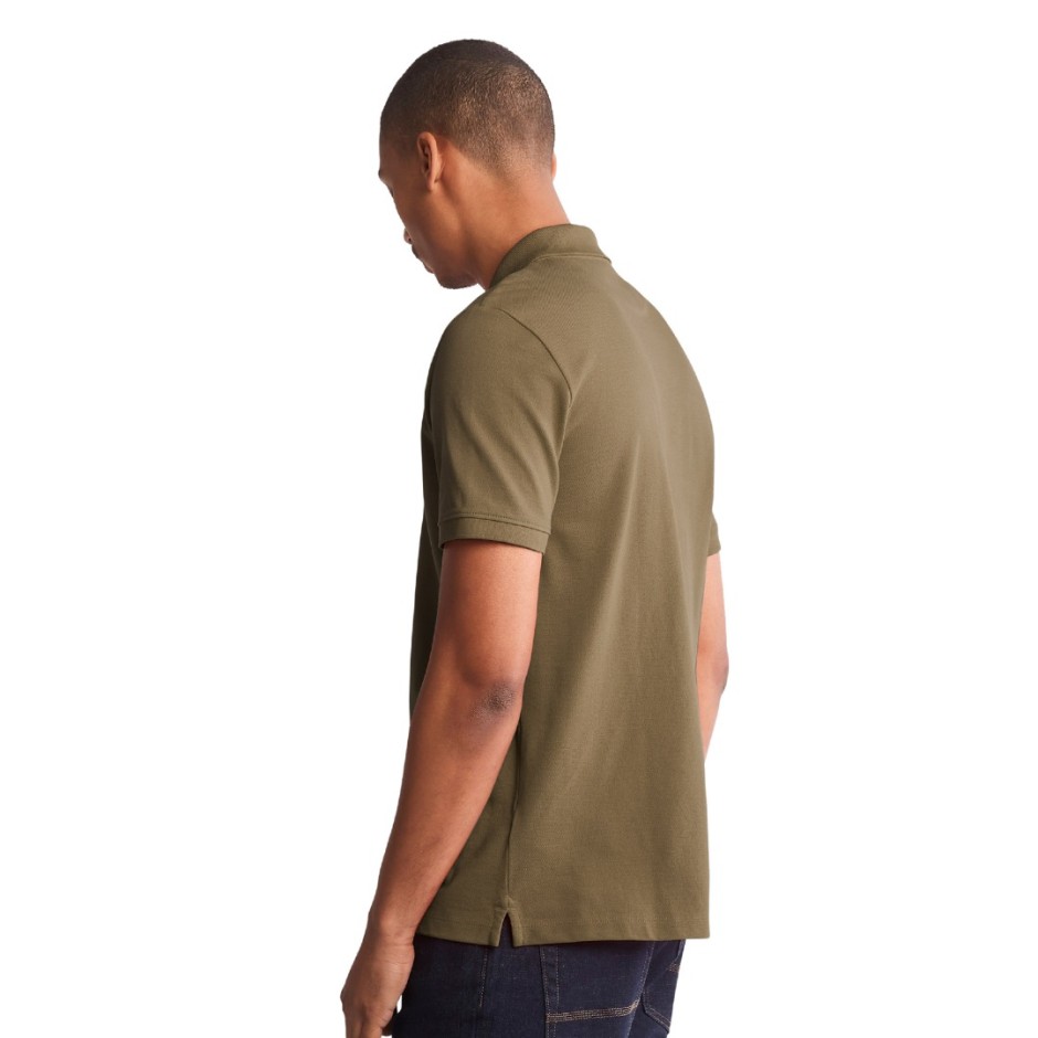 TIMBERLAND PIQUE SHORT SLEEVE POLO TB0A26N4A58-A58 Κhaki