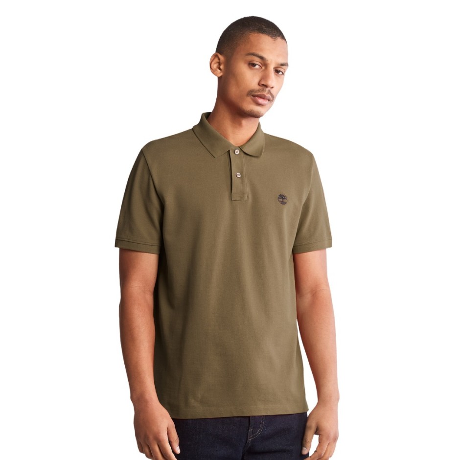 TIMBERLAND PIQUE SHORT SLEEVE POLO TB0A26N4A58-A58 Κhaki