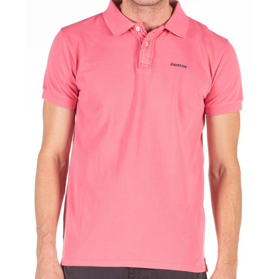 EMERSON GARMENT DYED POLO PIQUE SHIRT 201.EM35.71GD-GD CORAL PINK Κοραλί