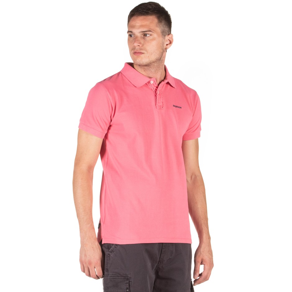 EMERSON GARMENT DYED POLO PIQUE SHIRT 201.EM35.71GD-GD CORAL PINK Coral