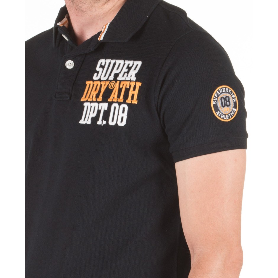 SUPERDRY SUPERSTATE SHADOW POLO M1100010A-AFB Μαύρο