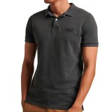 Ανδρική Κοντομάνικη Μπλούζα Πόλο Ανθρακί - Superdry D2 Ovin Vint Destroy Εικόνα 