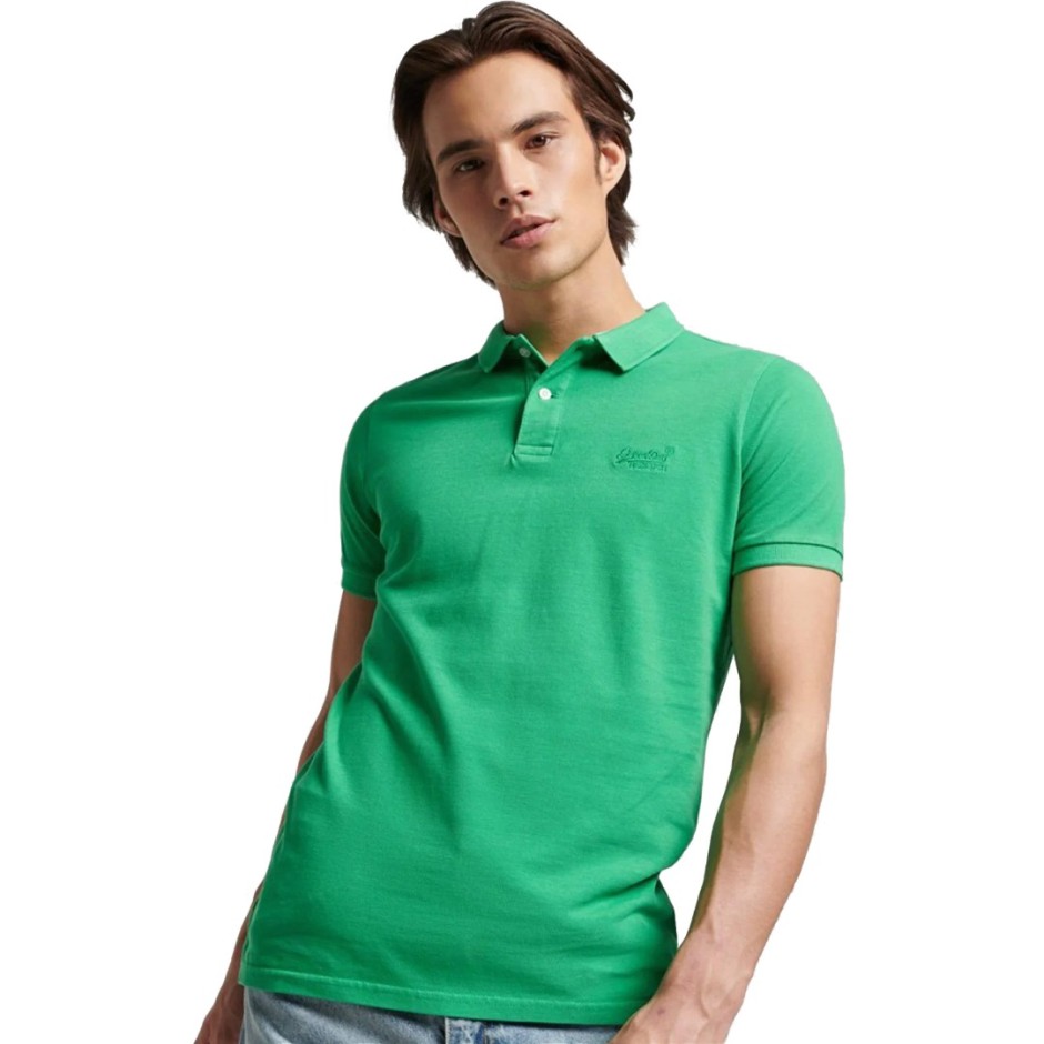 SUPERDRY D2 OVIN VINT DESTROY POLO M1110345A-2LU Green