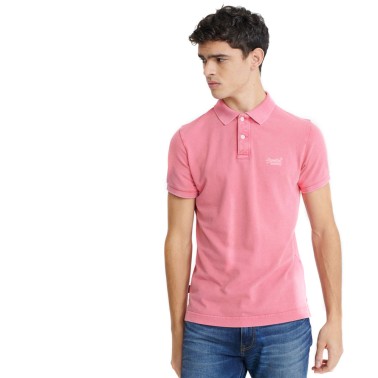 SUPERDRY VINTAGE DESTROYED S/S PIQUE POLO M1110014A-9SU Ροζ