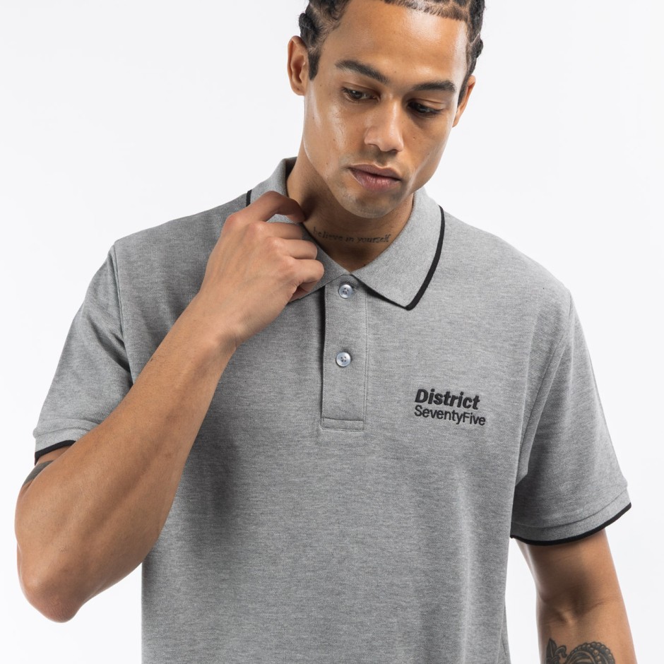 Ανδρική Μπλούζα Πόλο Γκρι - District75