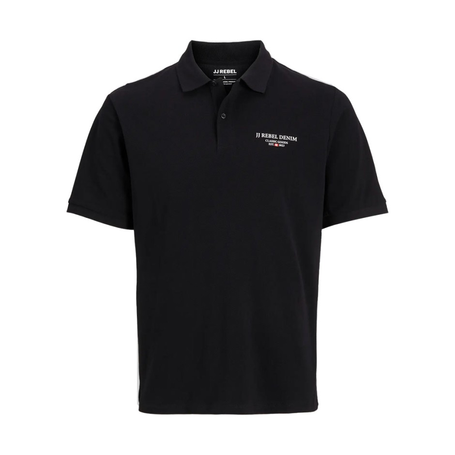 JJ REBEL PRINT POLO SS 12274160-BLACK Black