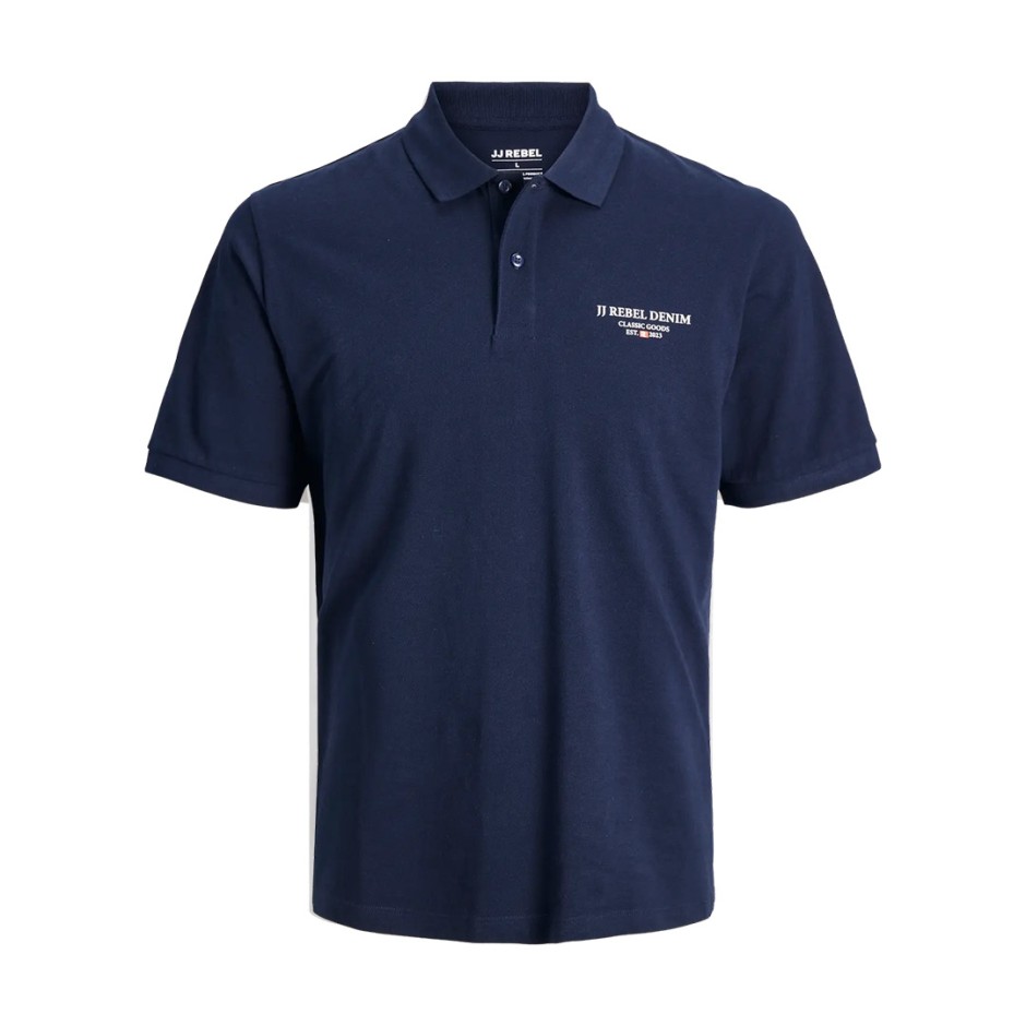 JJ REBEL PRINT POLO SS 12274160-SKY CAPTAIN Blue