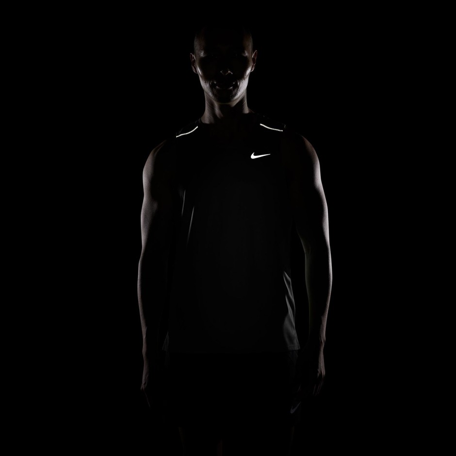 Ανδρική Αμάνικη Μπλούζα για Τρέξιμο Μαύρη - Nike Miler Dri-FIT 