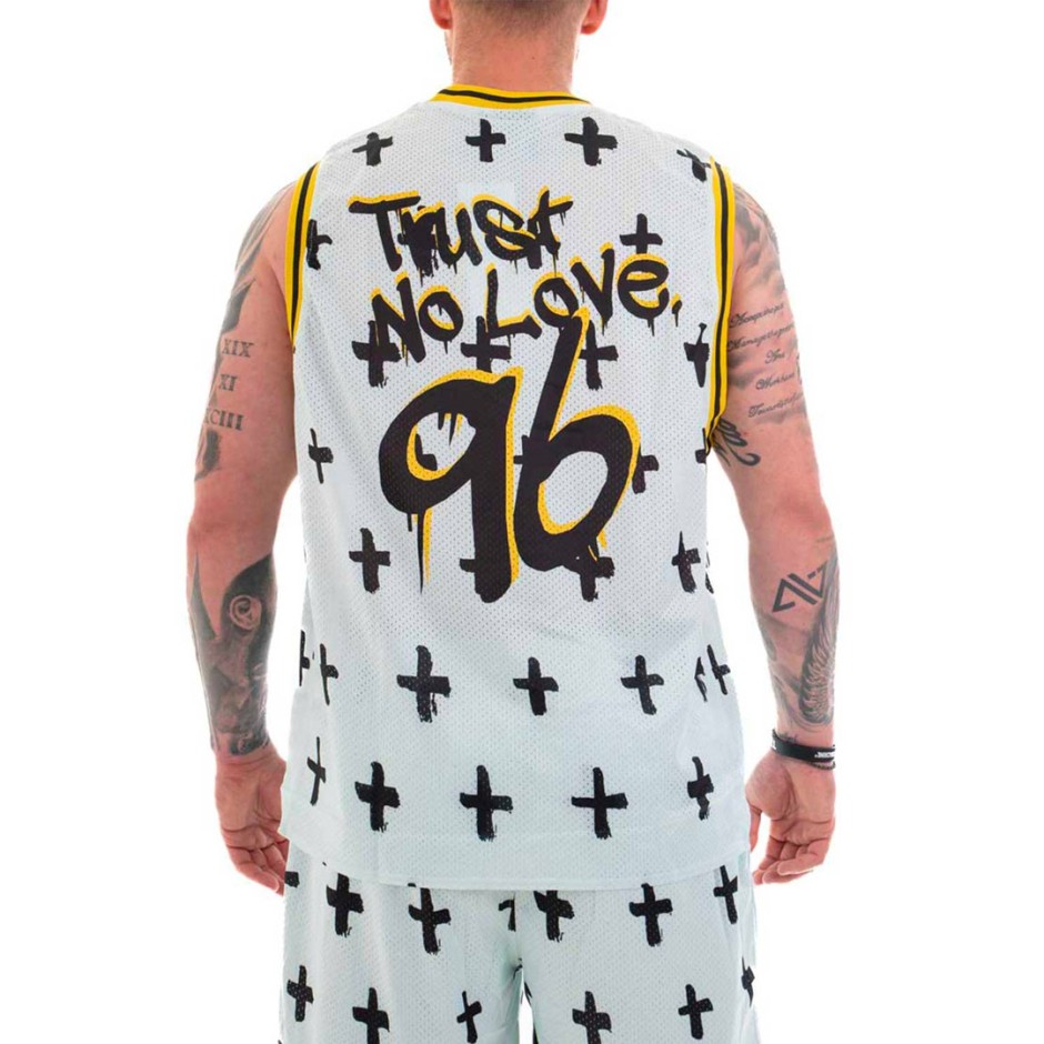 BEE UNUSUAL "TRUST NO LOVE 96" BASKETBALL JERSEY TOP AT-232403-WHITE White