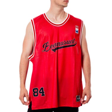 BEE UNUSUAL MESH TANK TOP AT-249007-RED Red