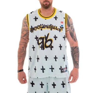 BEE UNUSUAL "TRUST NO LOVE 96" BASKETBALL JERSEY TOP AT-232403-WHITE White