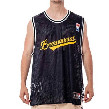 BEE UNUSUAL MESH TANK TOP B&W AT-243012-BLACK Black