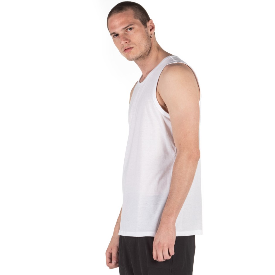 BODY ACTION MEN'S RUNNING TANK 043001-01-02 White