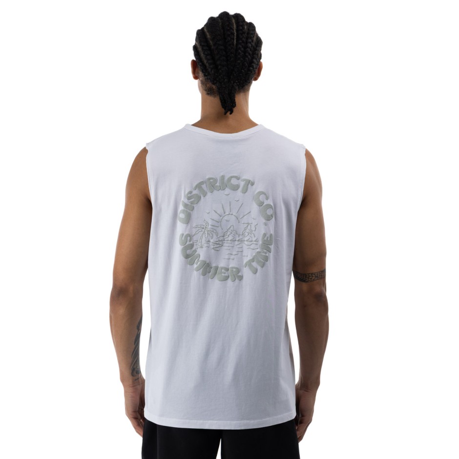 Ανδρική Αμάνικη Μπλούζα Λευκή - District75