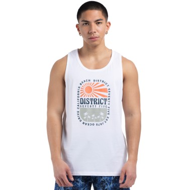 Ανδρική Αμάνικη Μπλούζα Λευκή - District75