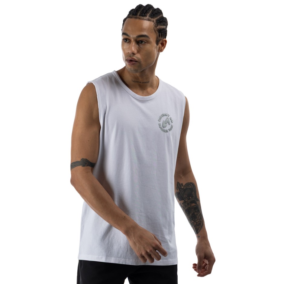 Ανδρική Αμάνικη Μπλούζα Λευκή - District75