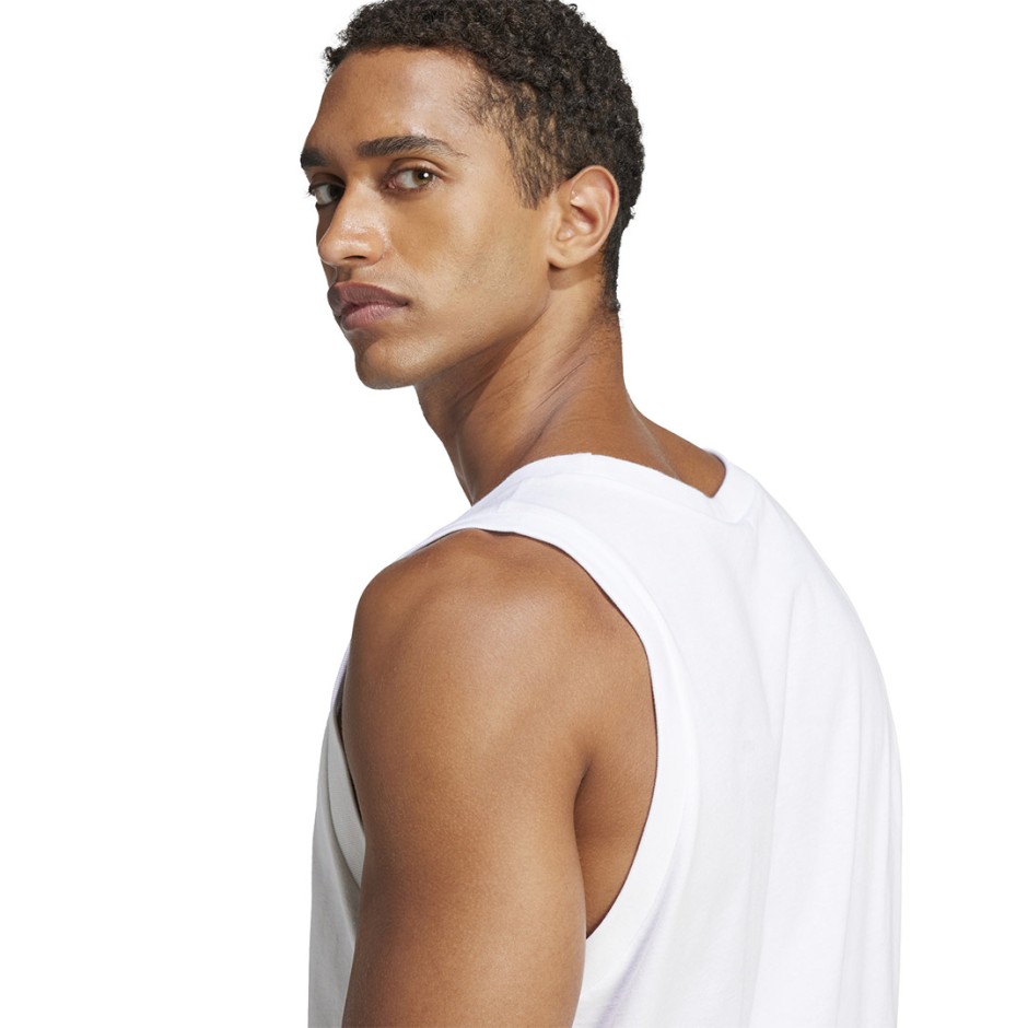 Ανδρική Αμάνικη Μπλούζα Λευκή - adidas Sportswear Essentials Small Logo