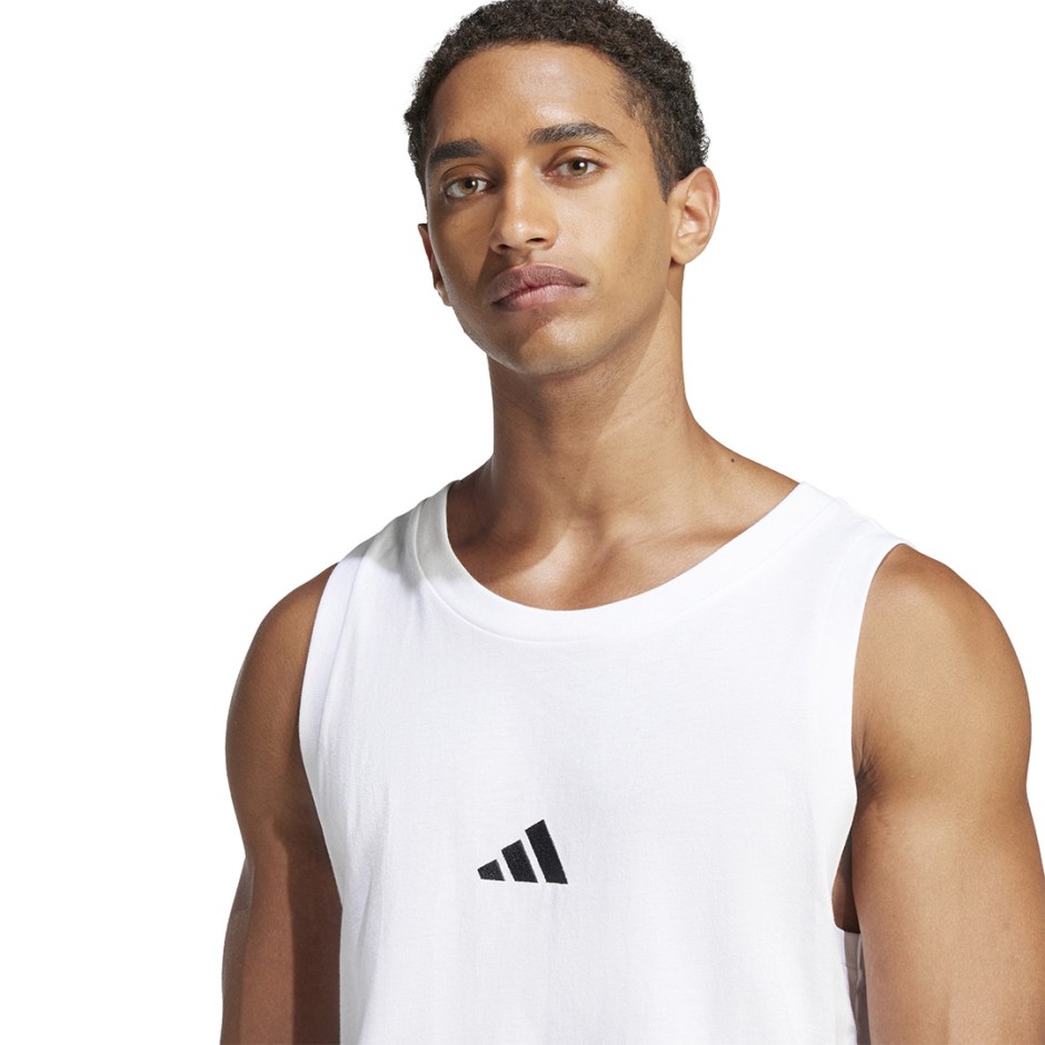 Ανδρική Αμάνικη Μπλούζα Λευκή - adidas Sportswear Essentials Small Logo