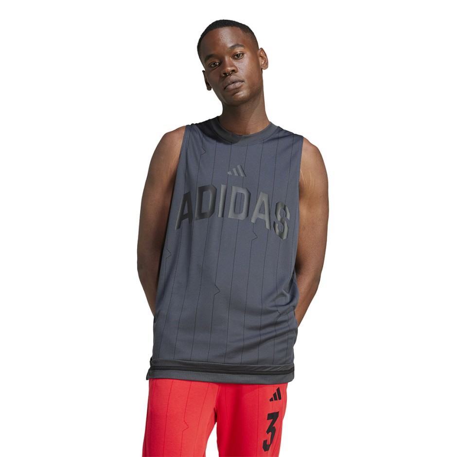 Ανδρική Αμάνικη Μπλούζα Ανθρακί - adidas Sportswear Seasonal Essentials US Sport
