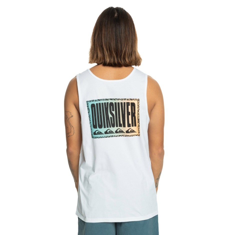 Quiksilver Long Fade Λευκό - Ανδρική Αμάνικη Μπλούζα